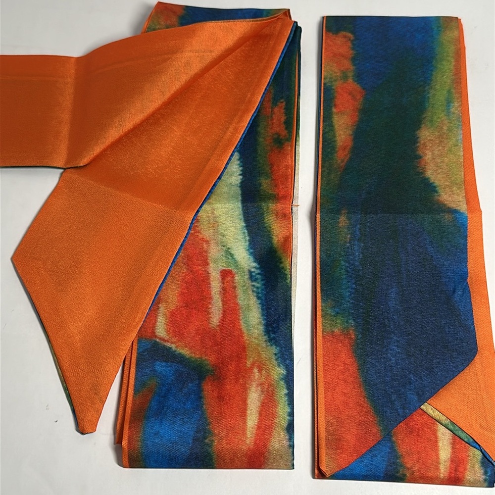 Two Floral Thin Purse Scarves / Hair Bands / Scarves- #1322